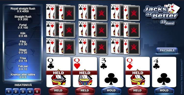 10-hands Videopoker