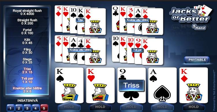 5-hands Videopoker