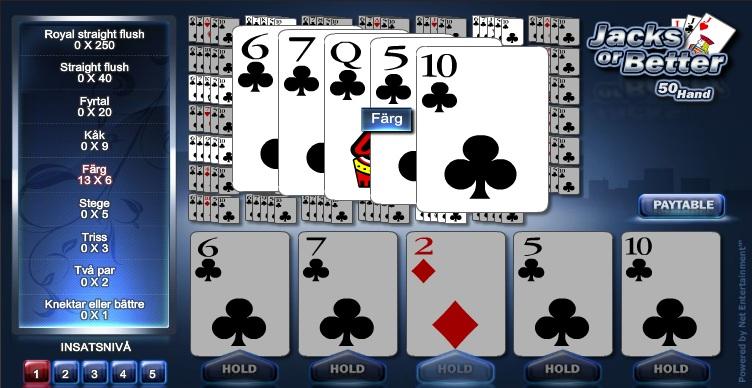 50-hands Videopoker